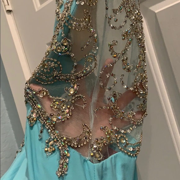 Teal Prom Dress - Picture 3 of 5